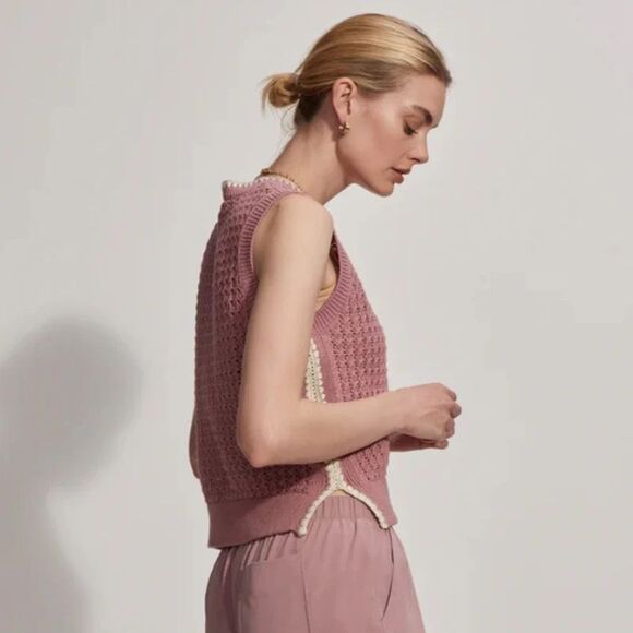 Varley Delany Knit Vest in Woodrose - Picture 3 of 8
